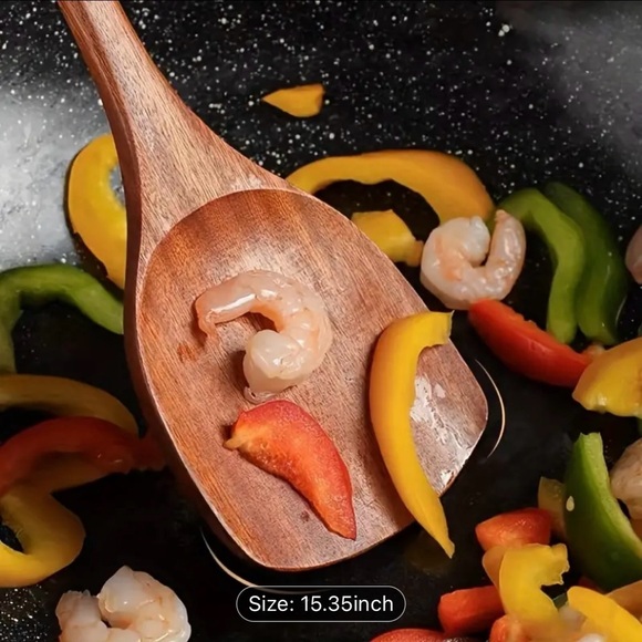 1 Piece Sandalwood Spatula Non-Stick Cooking Turner Good Grade Heat Resistant - Picture 7 of 8